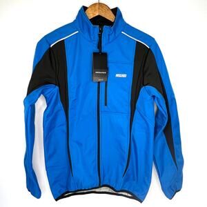 ARSUXED Cycle Zip Up Jacket Blue/Black Fleece Lined Men's Size Medium NEW - READ